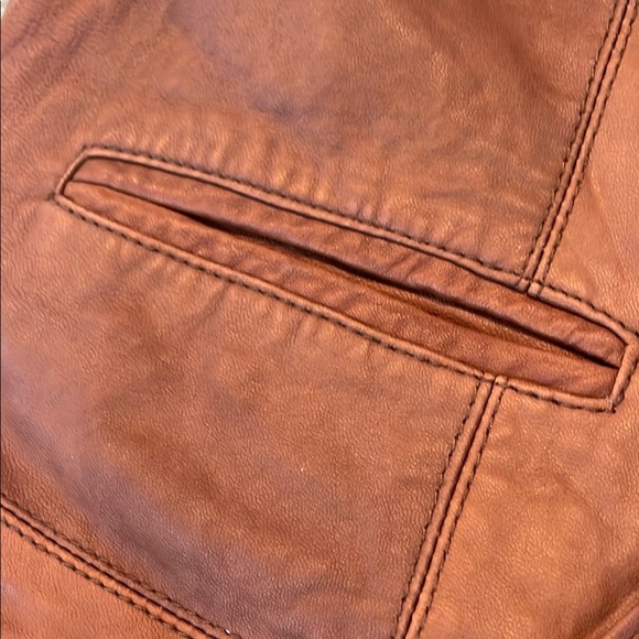 Coldwater Creek Brown Leather Vest - Picture 2 of 6